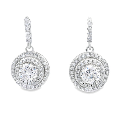 Natural Cubic Zirconia Earrings Sterling Silver by Bids.com