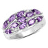 1.67 Carat Genuine Amethyst and White Topaz .925 Sterling Silver Ring by Bids.com