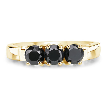0.99 Carat Genuine Black Diamond .925 Sterling Silver Ring  DestGlow