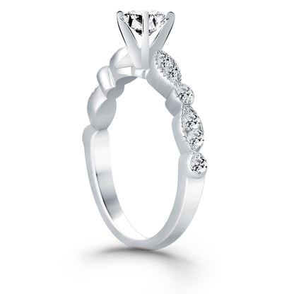 14k White Gold Fancy Shaped Diamond Engagement Ring by Bids.com