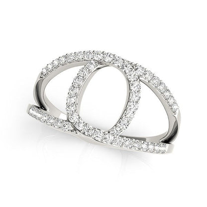 14k White Gold Diamond Loop Style Dual Band Ring (1/2 cttw) by Bids.com
