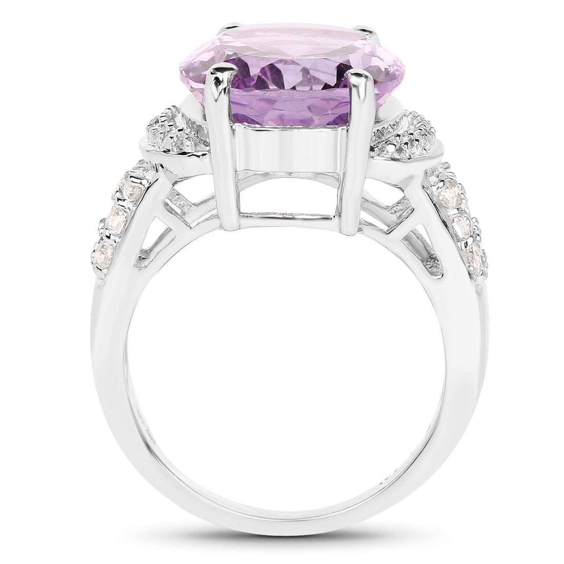 8.98 Carat Genuine Amethyst &amp; White Topaz .925 Sterling Silver Ring by Bids.com