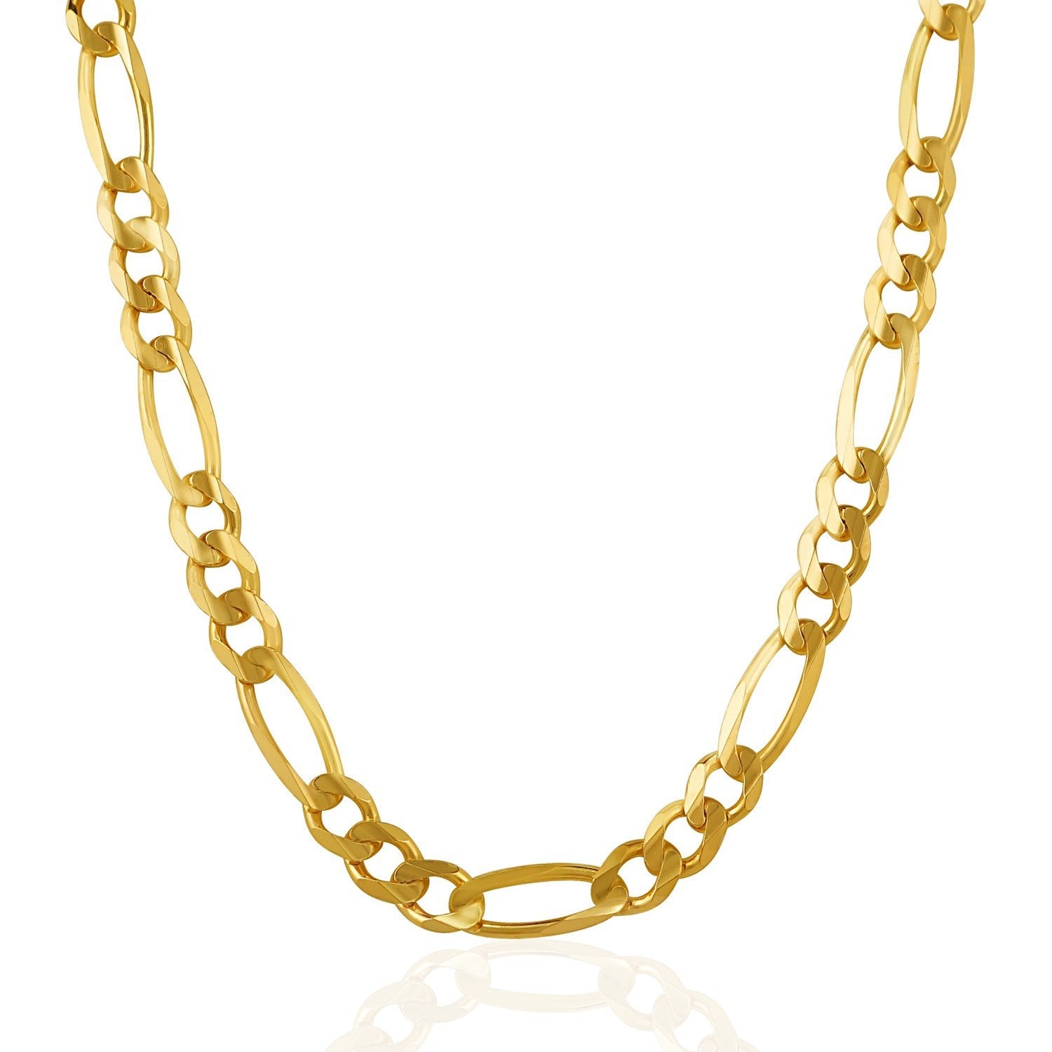 7.0mm 14k Yellow Gold Solid Figaro Chain by Bids.com