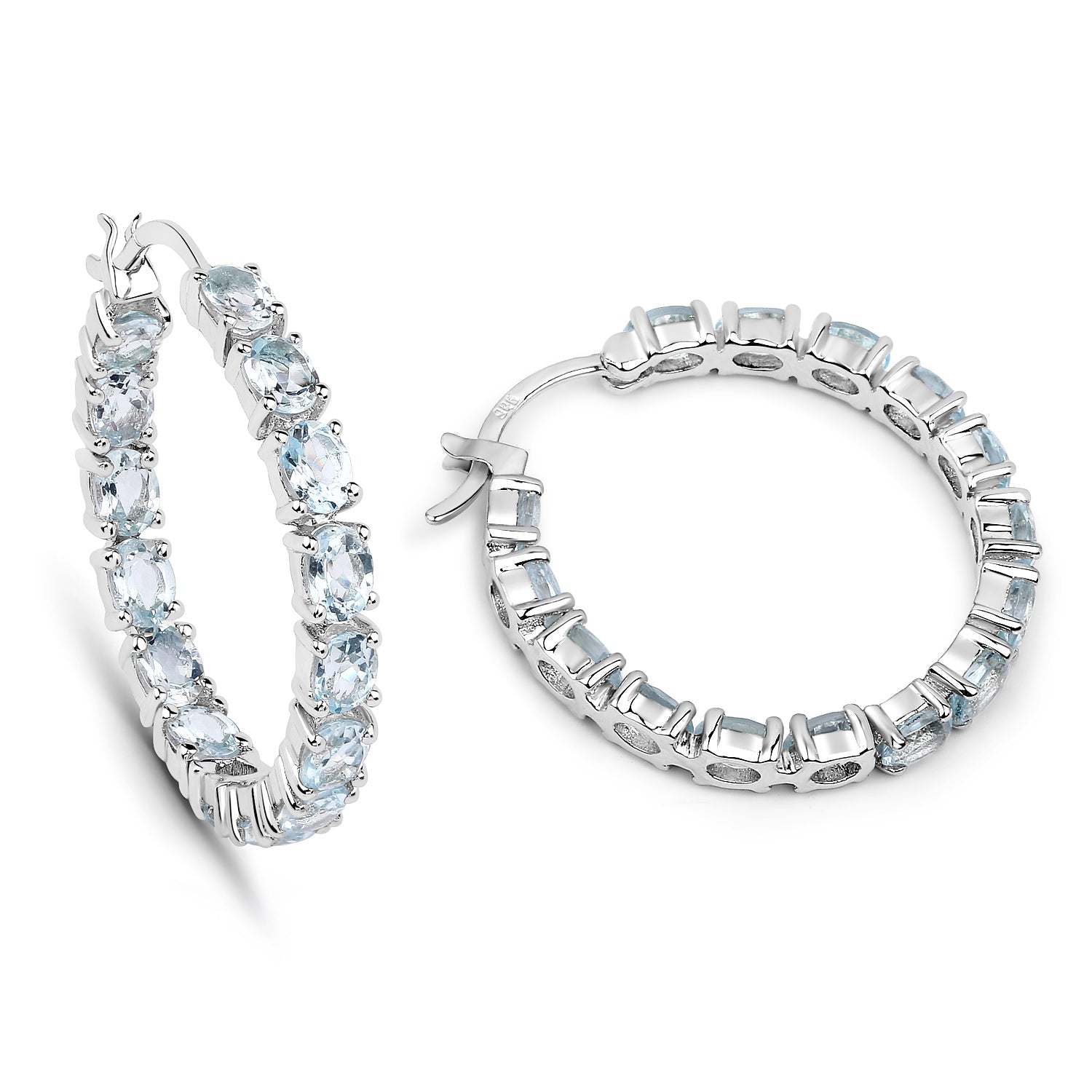 5.70 Carat Genuine Blue Topaz .925 Sterling Silver Earrings by Bids.com
