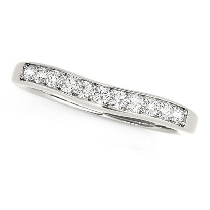 14k White Gold Curved Diamond Wedding Band (1/4 cttw) by Bids.com