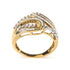 10K Yellow Gold 1/2 Cttw Round and Baguette cut Diamond Open Space Bypass Ring (H-I Color, SI2-I1 Clarity) - Ring Size 7  DestGlow