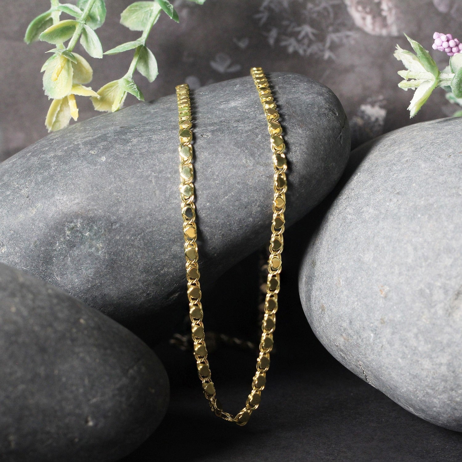 2.9mm 14k Yellow Gold Heart Chain by Bids.com