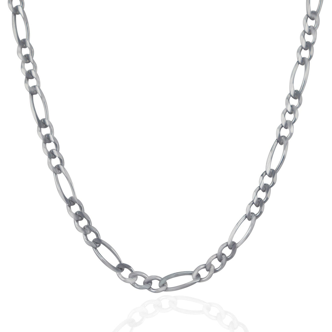 4.6mm 14k White Gold Solid Figaro Chain by Bids.com