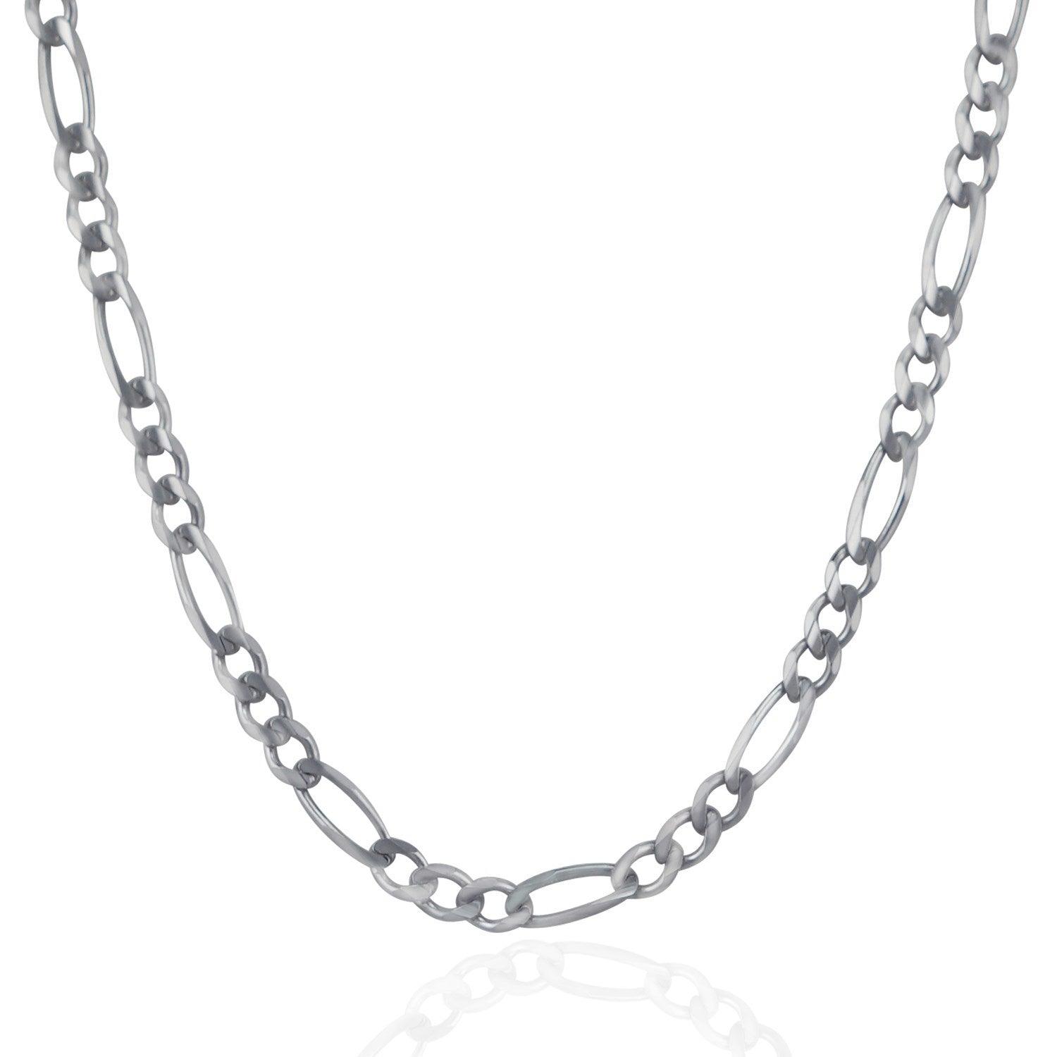 4.6mm 14k White Gold Solid Figaro Chain by Bids.com
