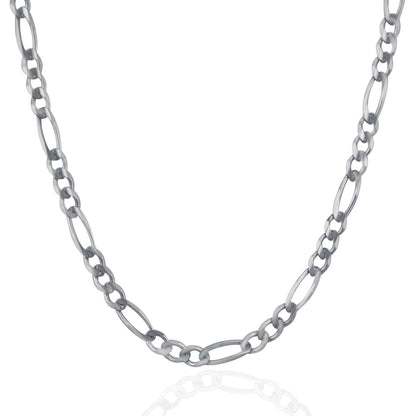 4.6mm 14k White Gold Solid Figaro Chain by Bids.com