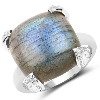 16.95 Carat Genuine Labradorite .925 Sterling Silver Ring by Bids.com