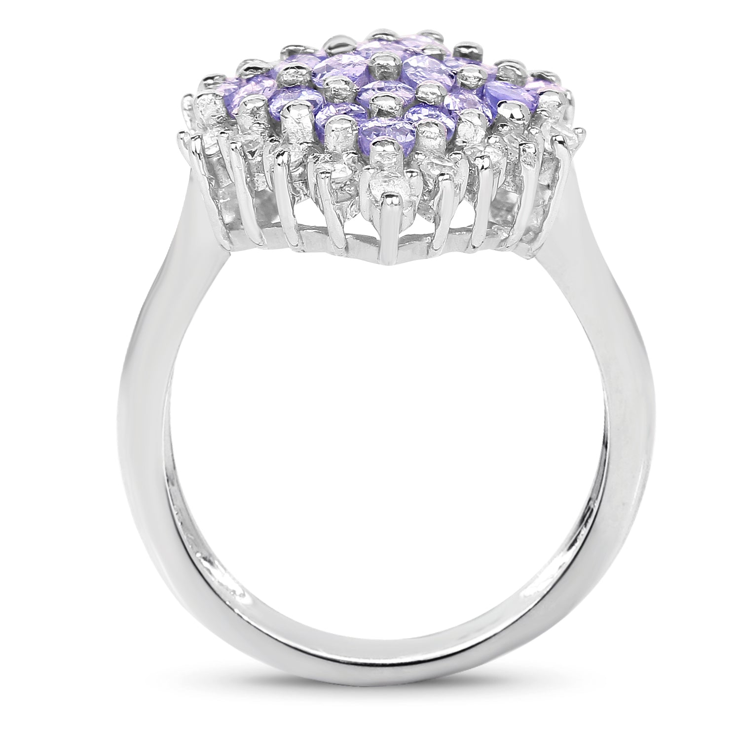2.40 Carat Genuine Tanzanite and White Topaz .925 Sterling Silver Ring by Bids.com