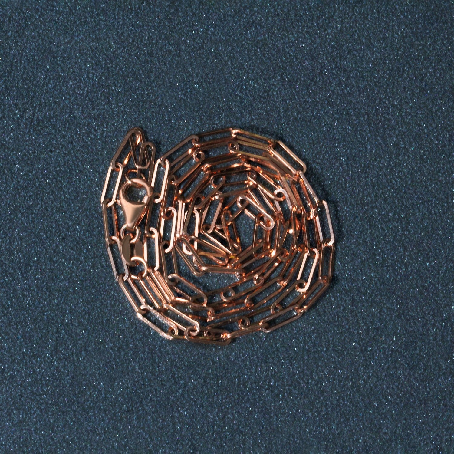 14K Rose Gold Delicate Paperclip Chain (2.1mm) by Bids.com