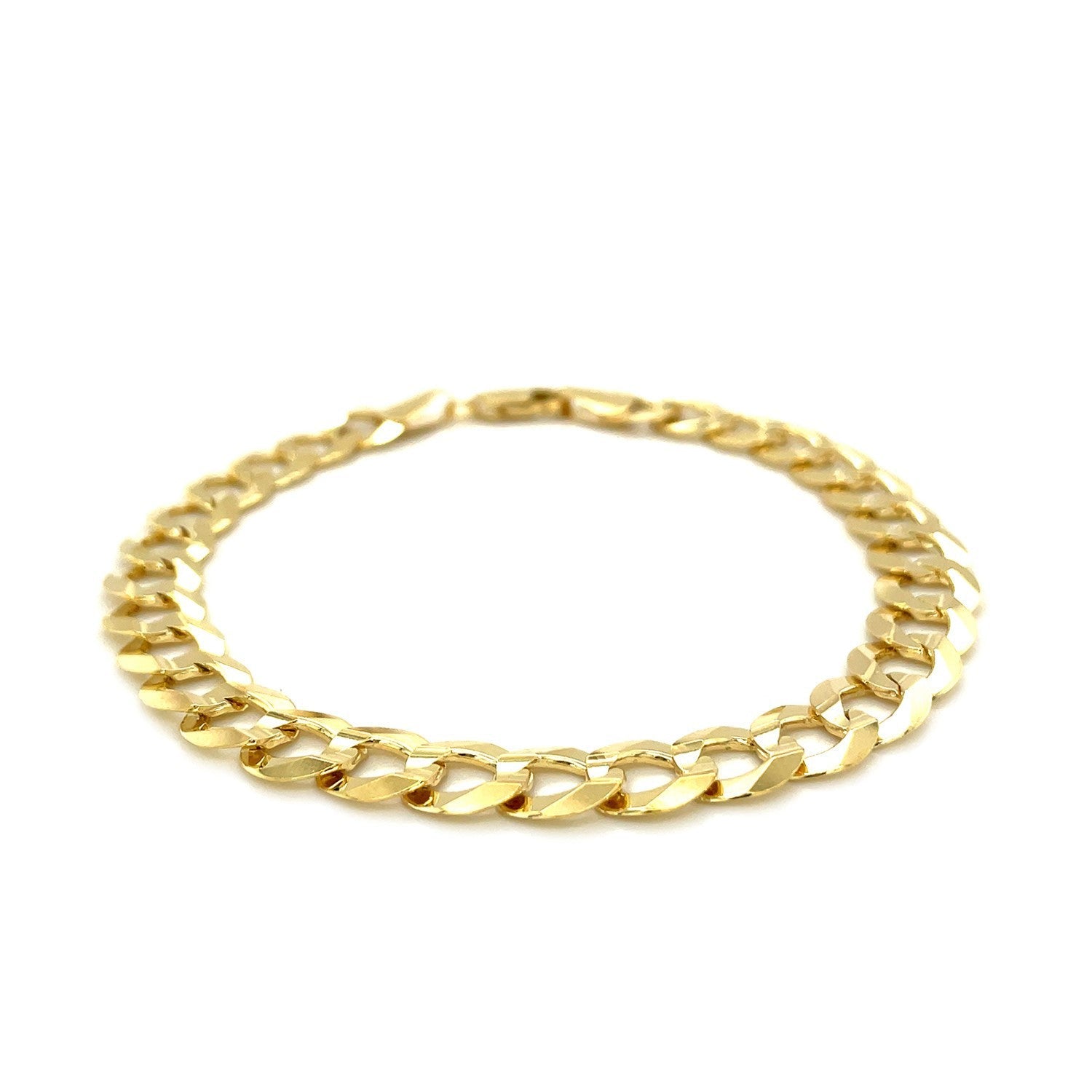 8.2mm 14k Yellow Gold Solid Curb Bracelet by Bids.com