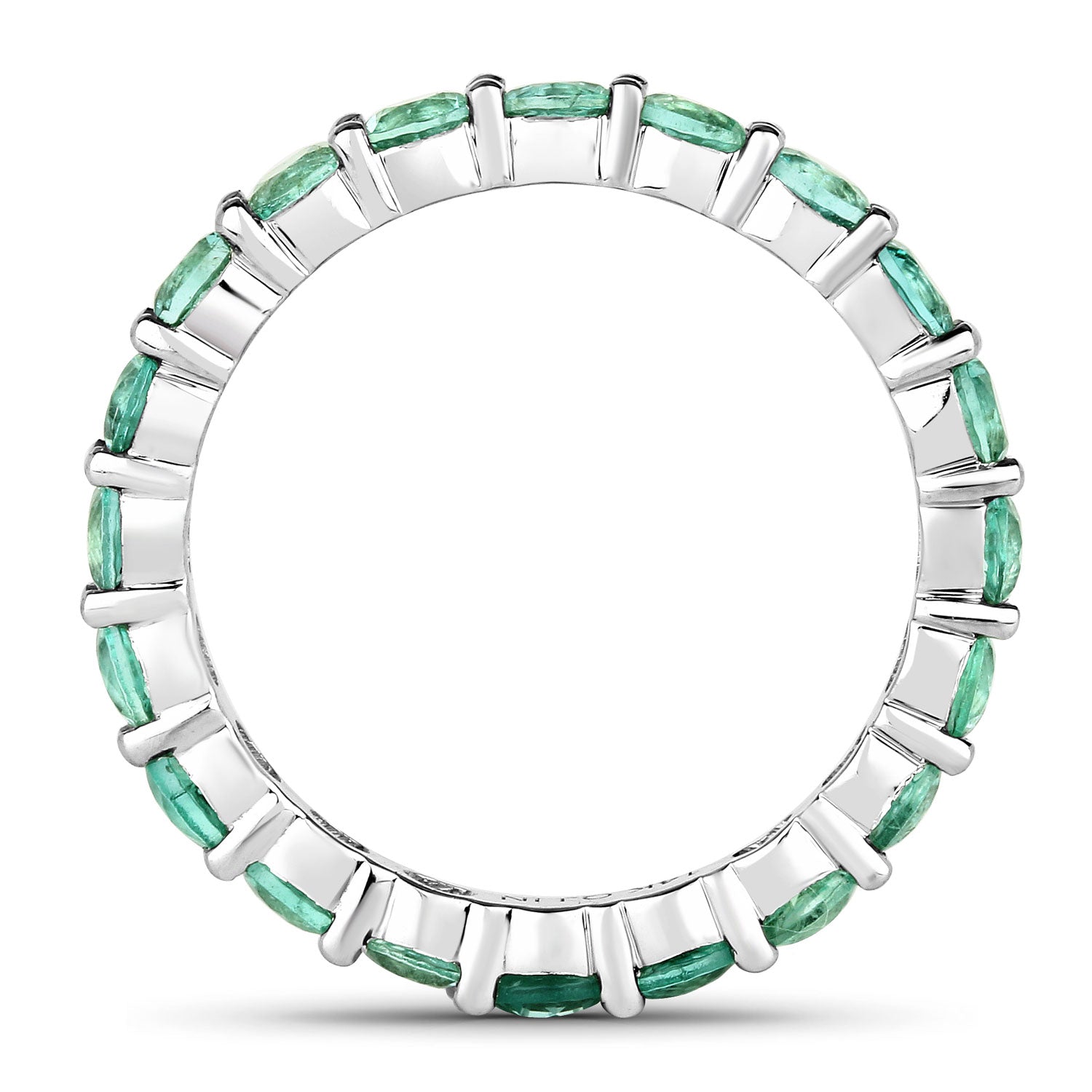 2.00 Carat Genuine Zambian Emerald 14K White Gold Ring  DestGlow