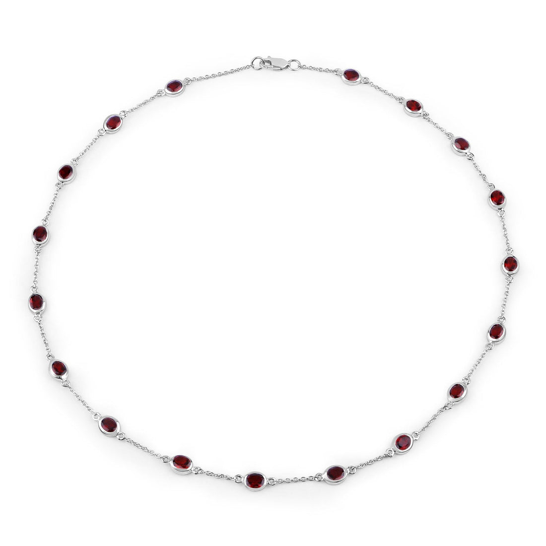 8.10 Carat Genuine Garnet .925 Sterling Silver Necklace by Bids.com