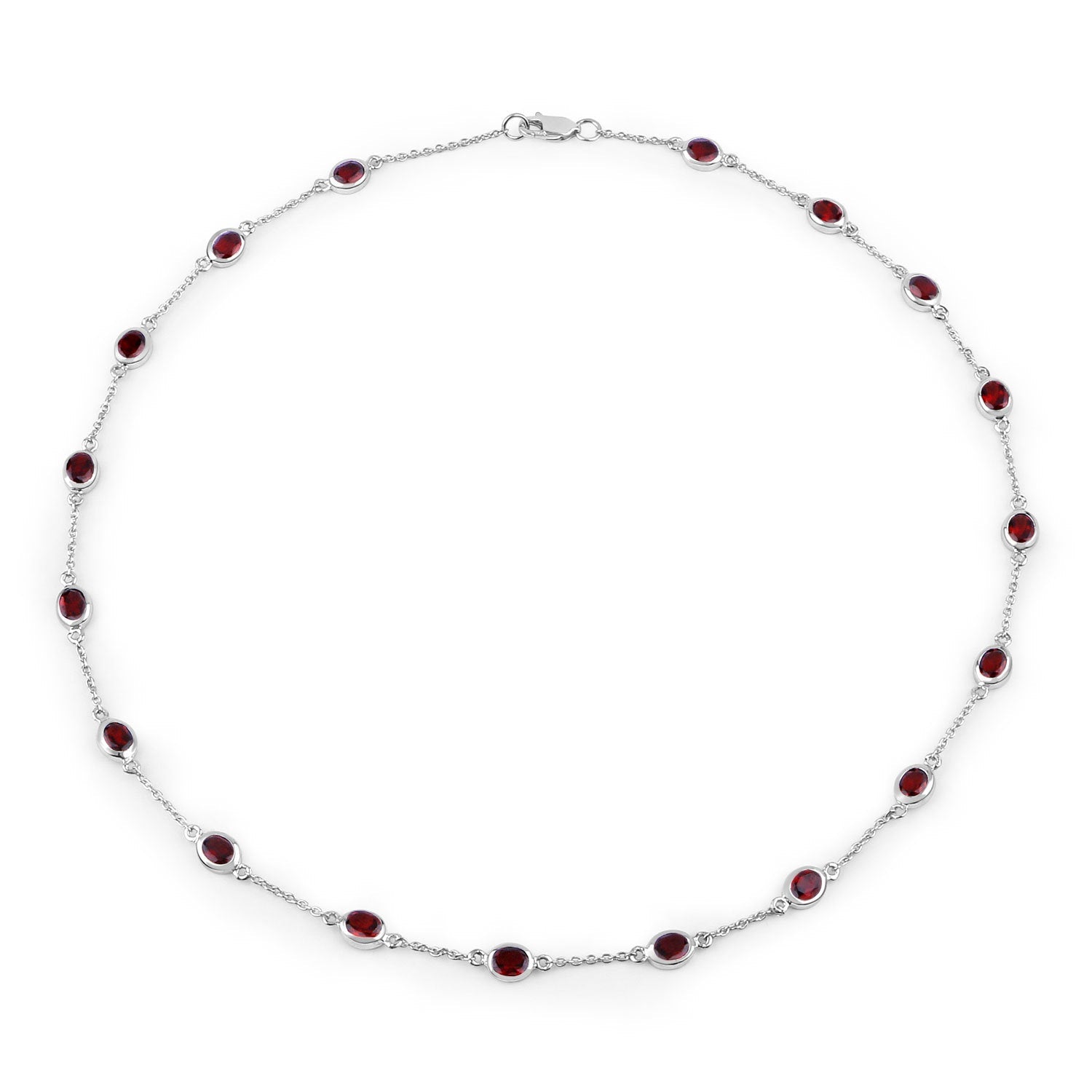 8.10 Carat Genuine Garnet .925 Sterling Silver Necklace by Bids.com