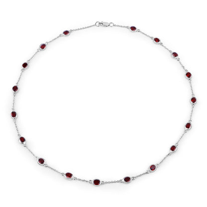8.10 Carat Genuine Garnet .925 Sterling Silver Necklace by Bids.com