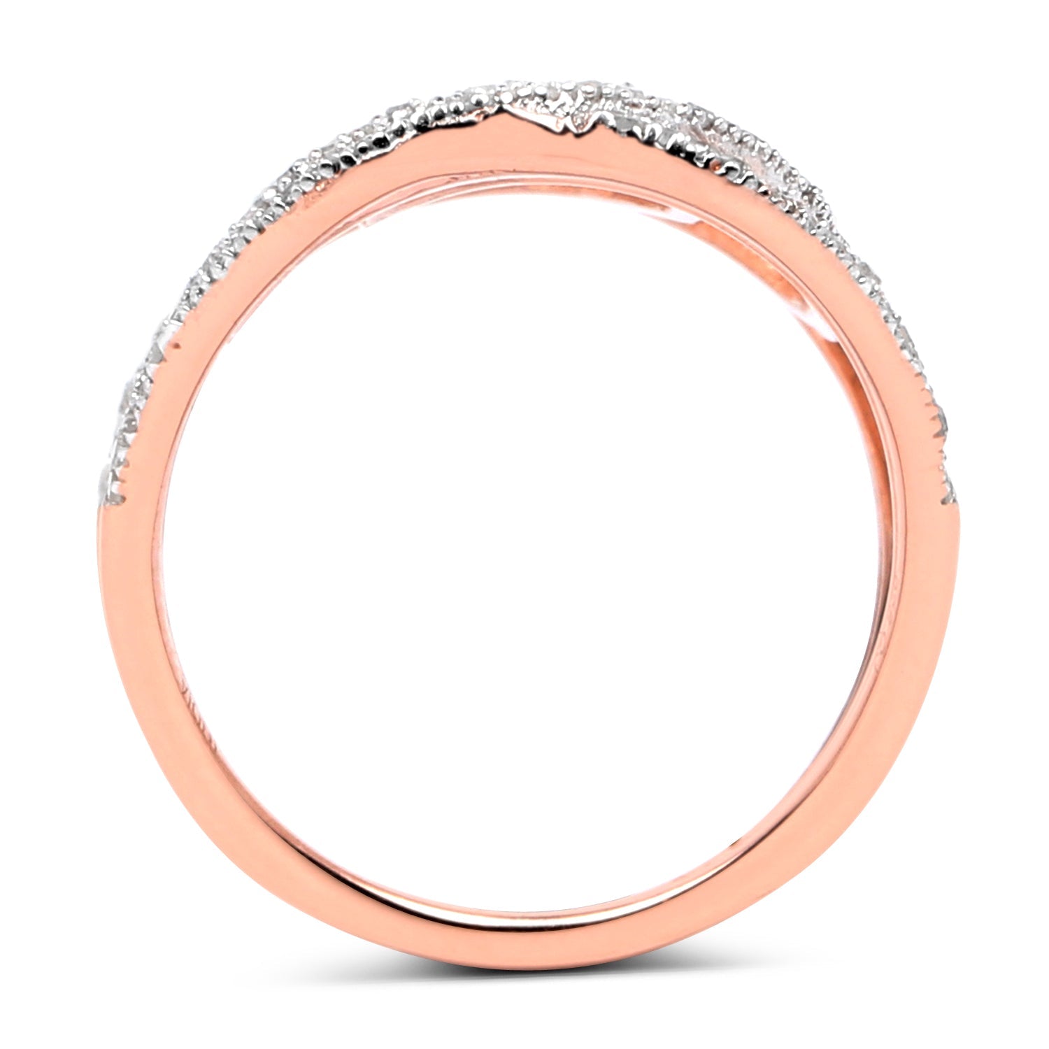 14K Rose Gold Plated 0.73 Carat Genuine White Diamond .925 Sterling Silver Ring by Bids.com