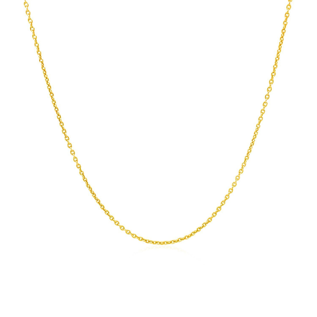 14k Yellow Gold Round Cable Link Chain 1.1mm by Bids.com