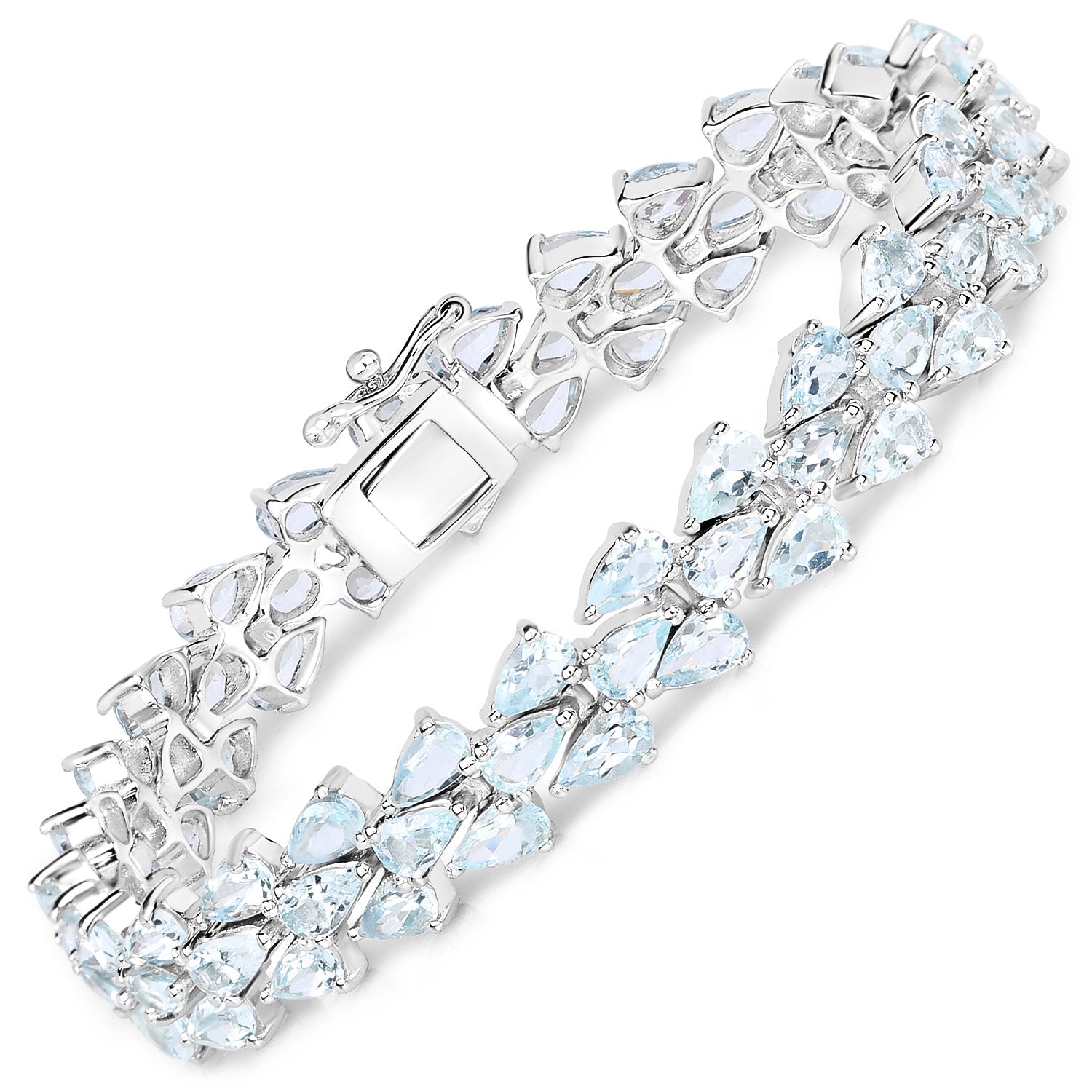 14.11 Carat Genuine Aquamarine .925 Sterling Silver Bracelet by Bids.com