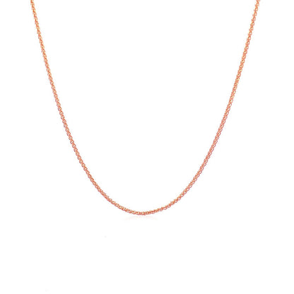 14k Rose Gold Round Wheat Chain (1.00 mm) by Bids.com