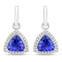 3.86 Carat Genuine Tanzanite and White Diamond 14K White Gold Earrings by Bids.com