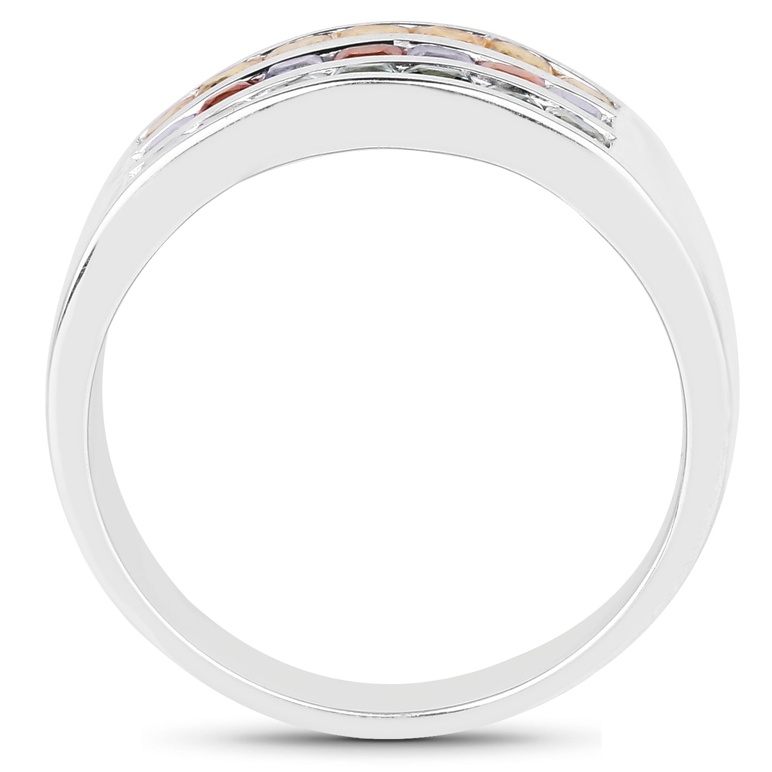 1.69 Carat Genuine Multi Sapphire .925 Sterling Silver Ring by Bids.com