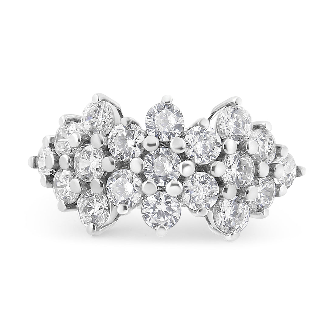 14K White Gold 4.0 Cttw Diamond Multi Row Scatter Band Ring (I-J Color, I1-I2 Clarity) - Size 7 by Bids.com