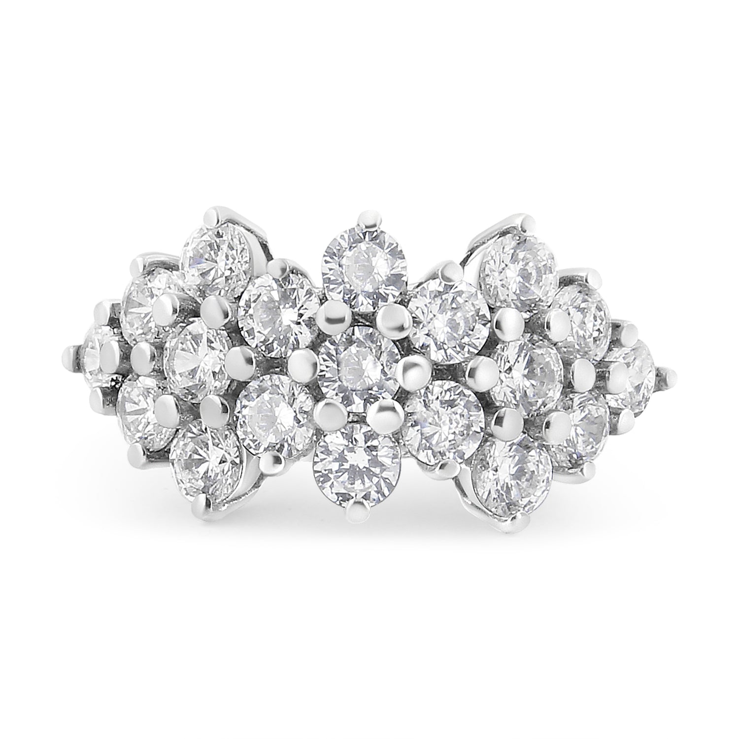 14K White Gold 4.0 Cttw Diamond Multi Row Scatter Band Ring (I-J Color, I1-I2 Clarity) - Size 7 by Bids.com