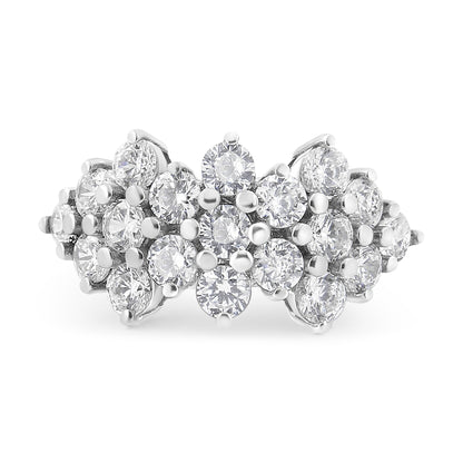 14K White Gold 4.0 Cttw Diamond Multi Row Scatter Band Ring (I-J Color, I1-I2 Clarity) - Size 7 by Bids.com