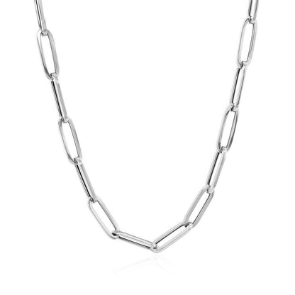 14k White Gold Bold Paperclip Chain (4.2 mm) by Bids.com