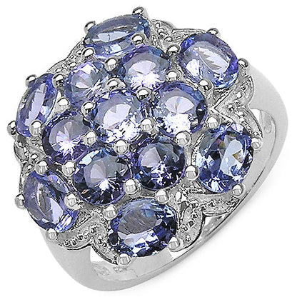 3.59 Carat Genuine Tanzanite .925 Sterling Silver Ring by Bids.com