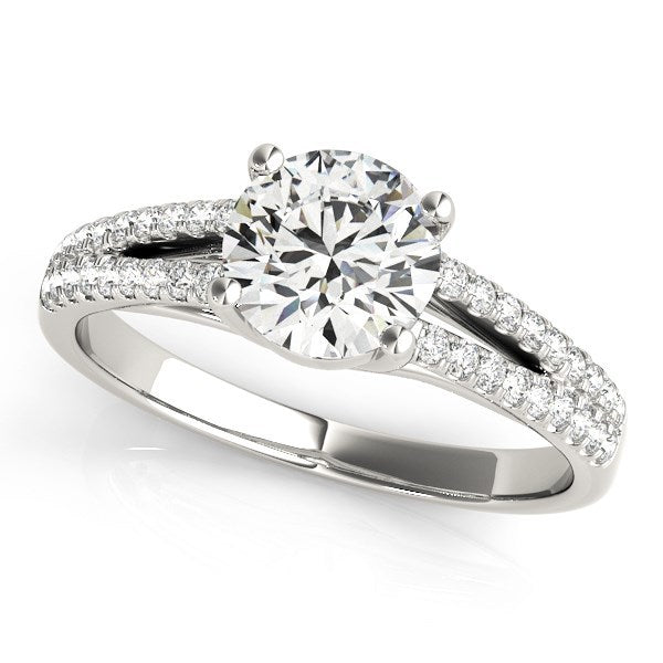 14k White Gold Split Shank Round Diamond Engagement Ring (1 1/8 cttw) by Bids.com