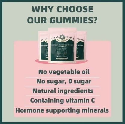 Vital Source Nutrition - Premium Feminine Balance Gummies - for Women’s Health &amp; Wellness - Immune Support - Vegan, Gluten-Free &amp; Halal - Hawaiian Pineapple - 60 Gummies - 30 Servings