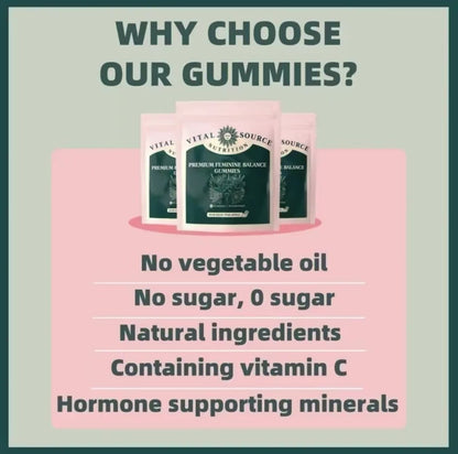 Vital Source Nutrition - Premium Feminine Balance Gummies - for Women’s Health &amp; Wellness - Immune Support - Vegan, Gluten-Free &amp; Halal - Hawaiian Pineapple - 60 Gummies - 30 Servings  DestGlow