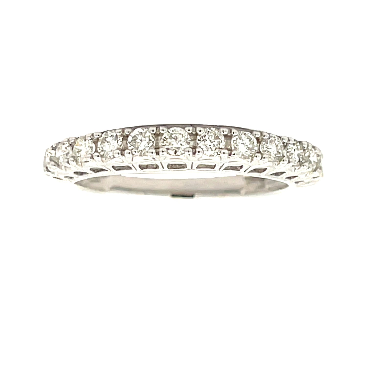 Genuine .50ct Diamond Wedding Band Ring 14KT White Gold by Bids.com