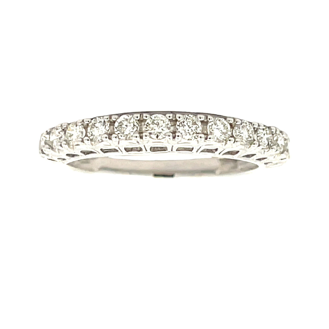 Genuine .50ct Diamond Wedding Band Ring 14KT White Gold by Bids.com
