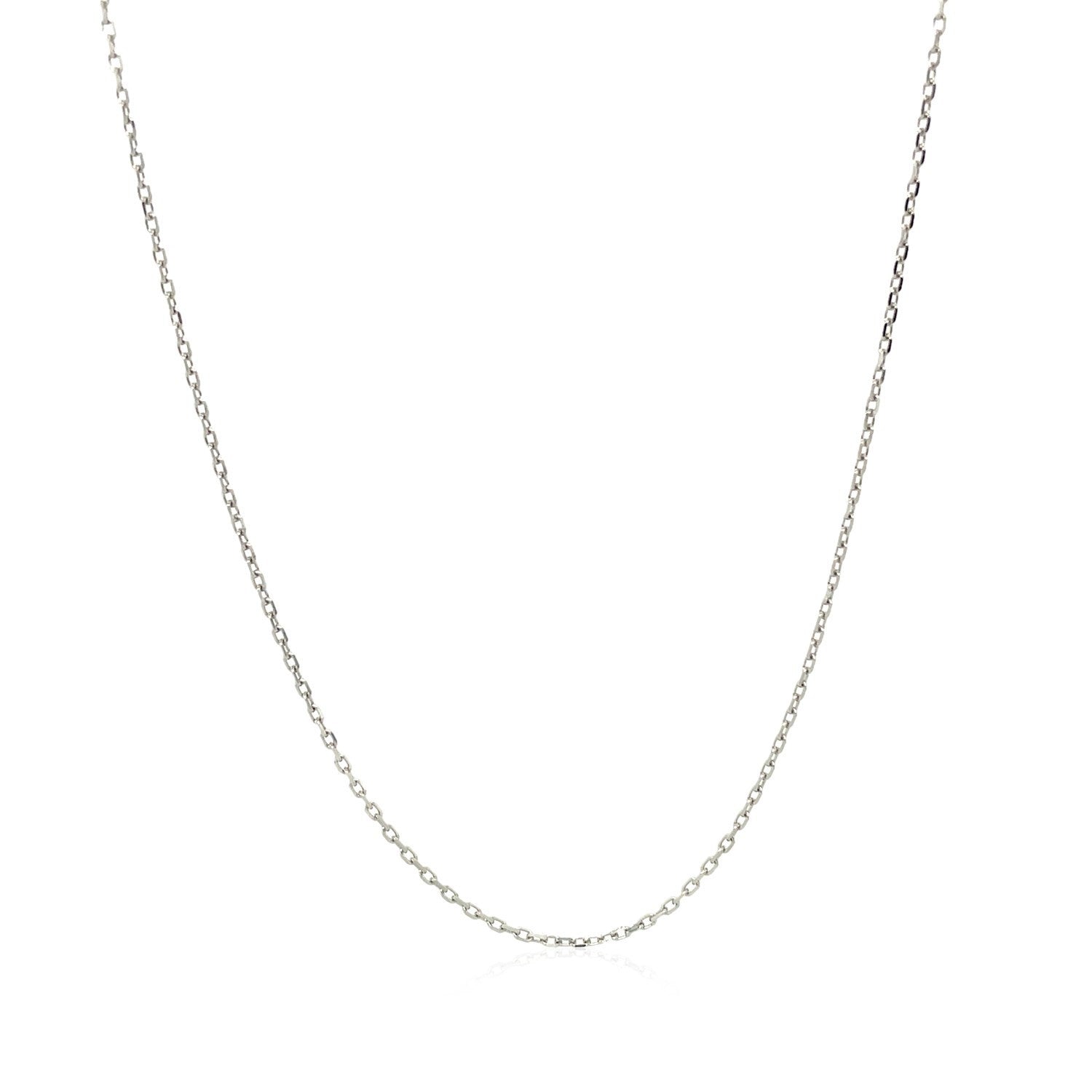 18k White Gold Diamond Cut Cable Link Chain (0.75 mm) by Bids.com