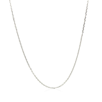10k White Diamond Cut Cable Link Chain (0.87 mm) by Bids.com