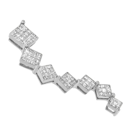 10K White Gold 1 cttw Diamond Snake Curved Pendant Necklace (H-I, I1-I2) by Bids.com