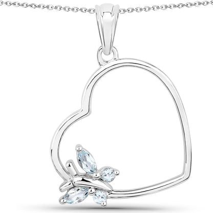 0.25 Carat Genuine Blue Topaz .925 Sterling Silver Pendant by Bids.com