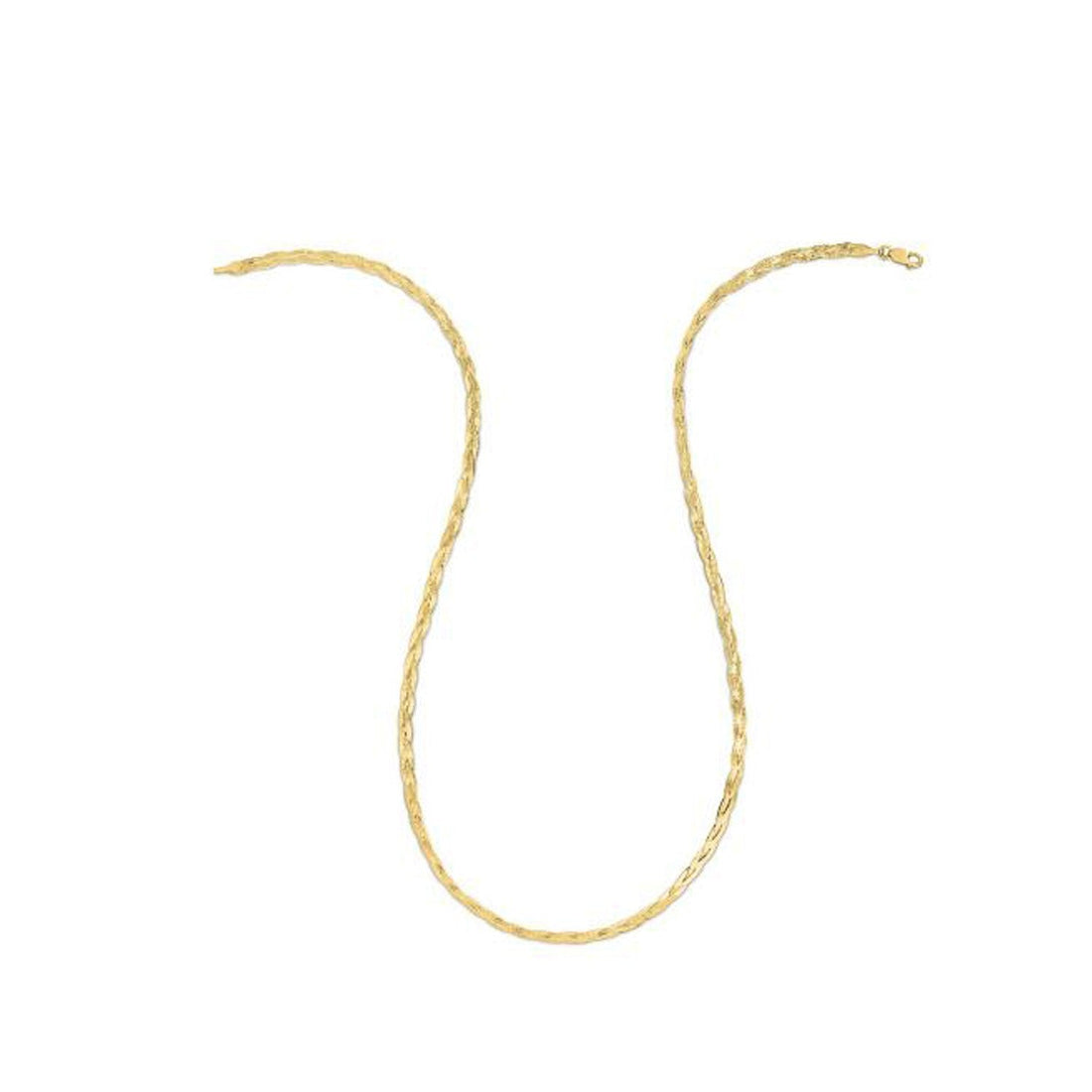 14k Yellow Gold Braided Herringbone Chain (3.20 mm) by Bids.com