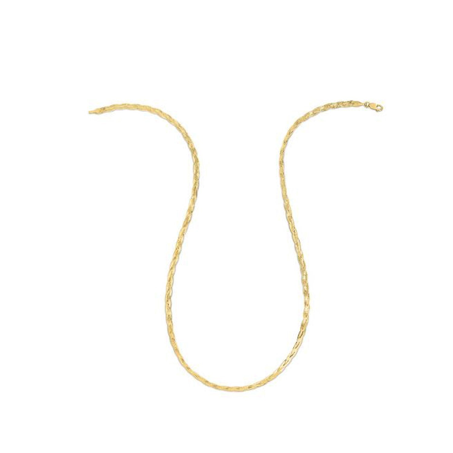 14k Yellow Gold Braided Herringbone Chain (3.20 mm) by Bids.com