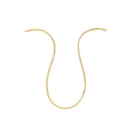 14k Yellow Gold Braided Herringbone Chain (3.20 mm) by Bids.com