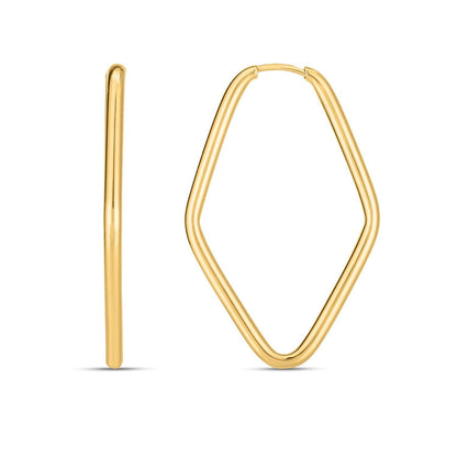 14k Yellow Gold Endless Marquise Hoops  DestGlow
