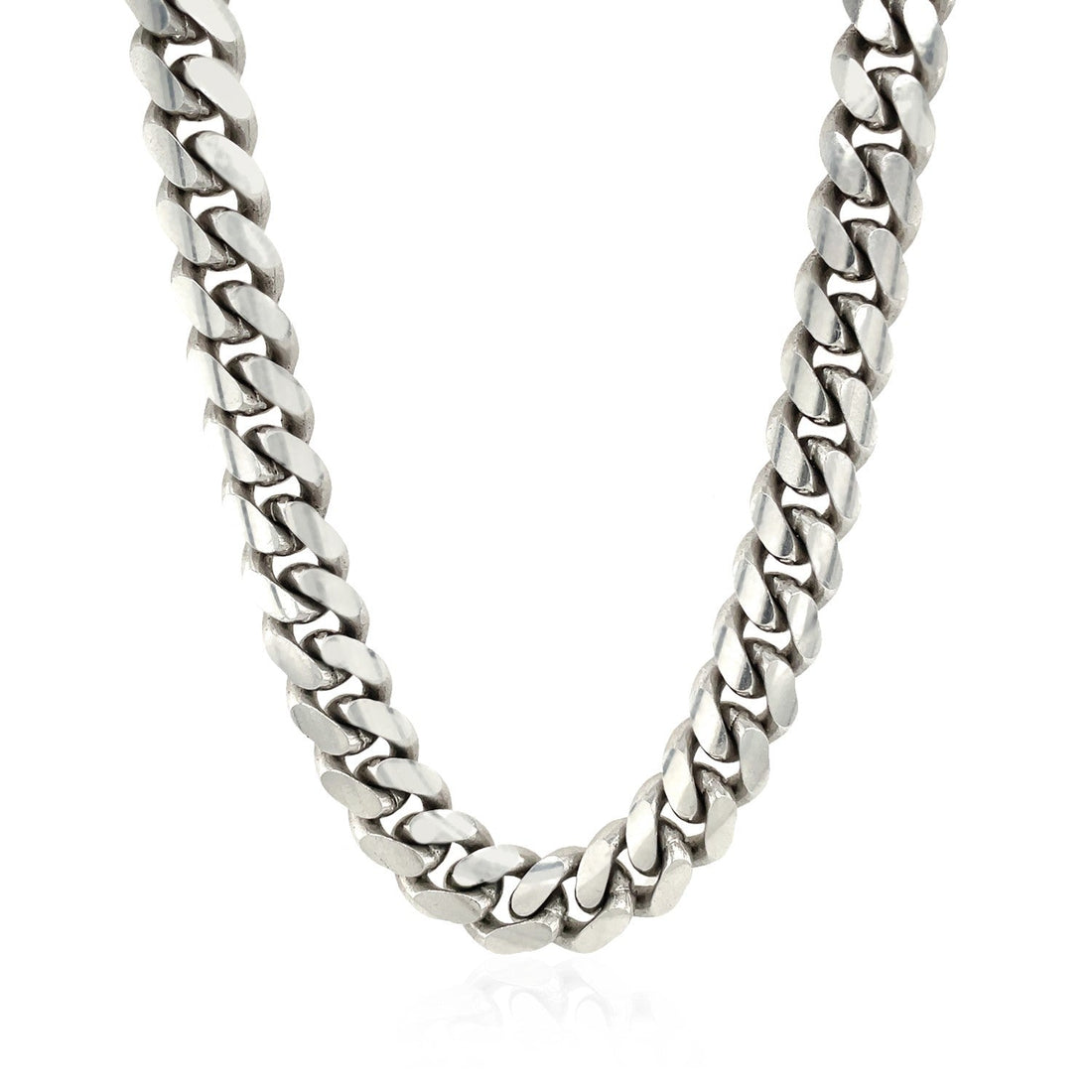 Sterling Silver Rhodium Plated Miami Cuban Chain 9.8mm by Bids.com
