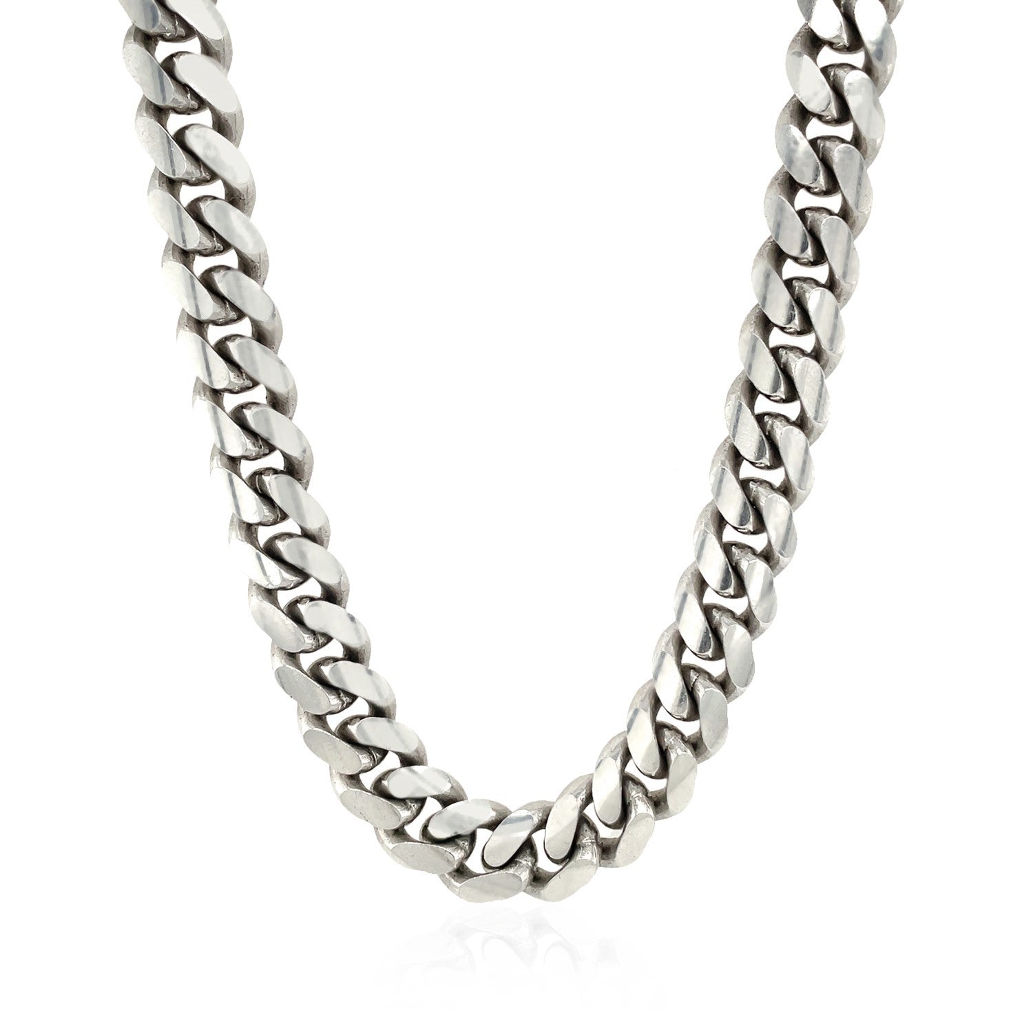 Sterling Silver Rhodium Plated Miami Cuban Chain 9.8mm by Bids.com