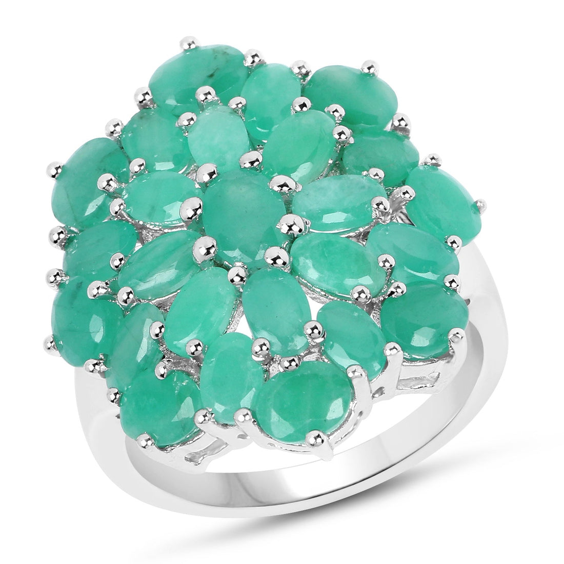 5.88 Carat Genuine Emerald .925 Sterling Silver Ring by Bids.com