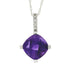 Amethyst Diamond Fashion Pendants 10KT White Gold by Bids.com